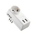 Adaptador 3 en línea a schuko+2USB+2 tres en línea - M31176