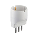 Adaptador 3 en línea a schuko, blanco -Electraline - M31145