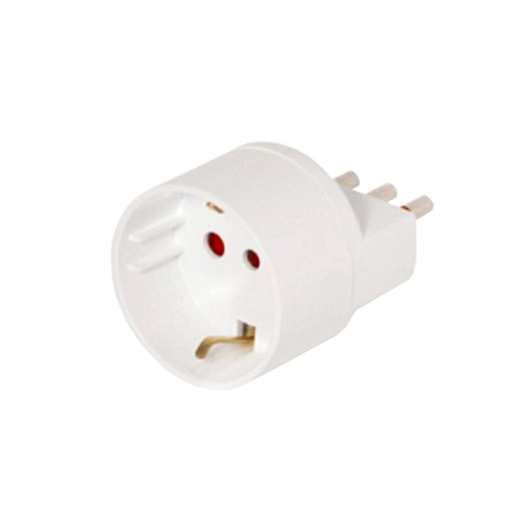 Adaptador 3 en línea con salida schuko blanco - C84532