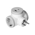 Adaptador múltiple 2 tcte schuko + 1USB-A +1USB-C - C84556