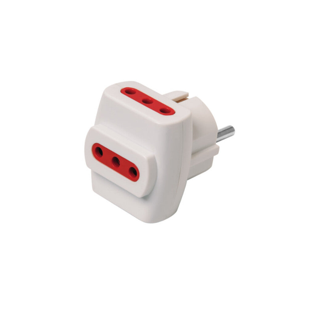 Adaptador schuko c/3 salidas 3 en línea blanco - C84538