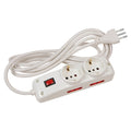 Alargue 3L con 2 schuko + 4 x 3L c/ int. 3m blanco - E18256