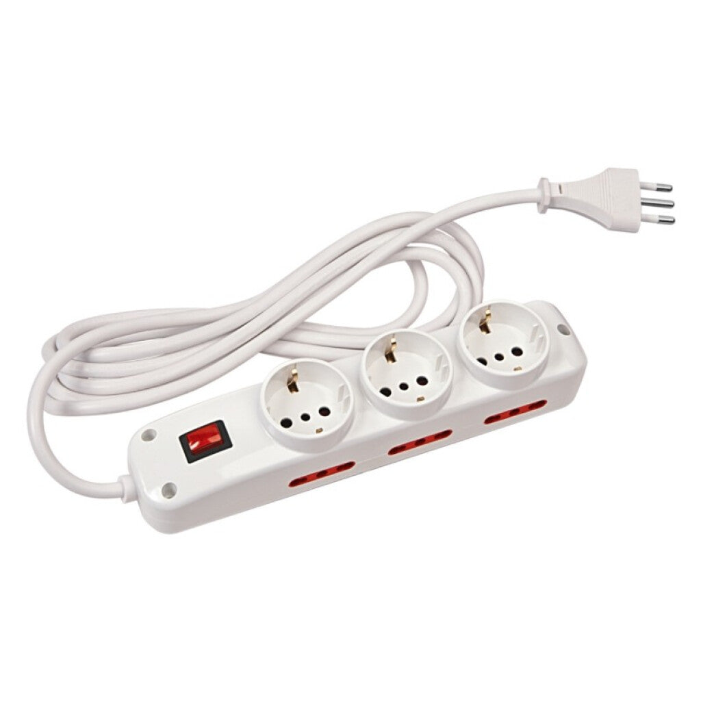 Alargue 3L con 3 sch. + 6 x 3L con int. 10m blanco - E18264