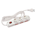 Alargue 3L con 3 schuko +6 x 3L c/ int. 5m blanco - E18255
