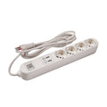 Alargue 3L con 4 tomas schuko + 2 USB 3 mt. blanco - E18263