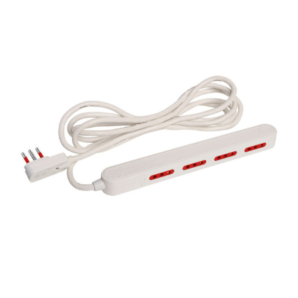 Alargue angosto 3L c/4 tomas 3L 3 mts. blanco - E18270