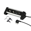 Alargue escritorio aluminio 3L c/int. 2SCH+2USB 2m - E19125