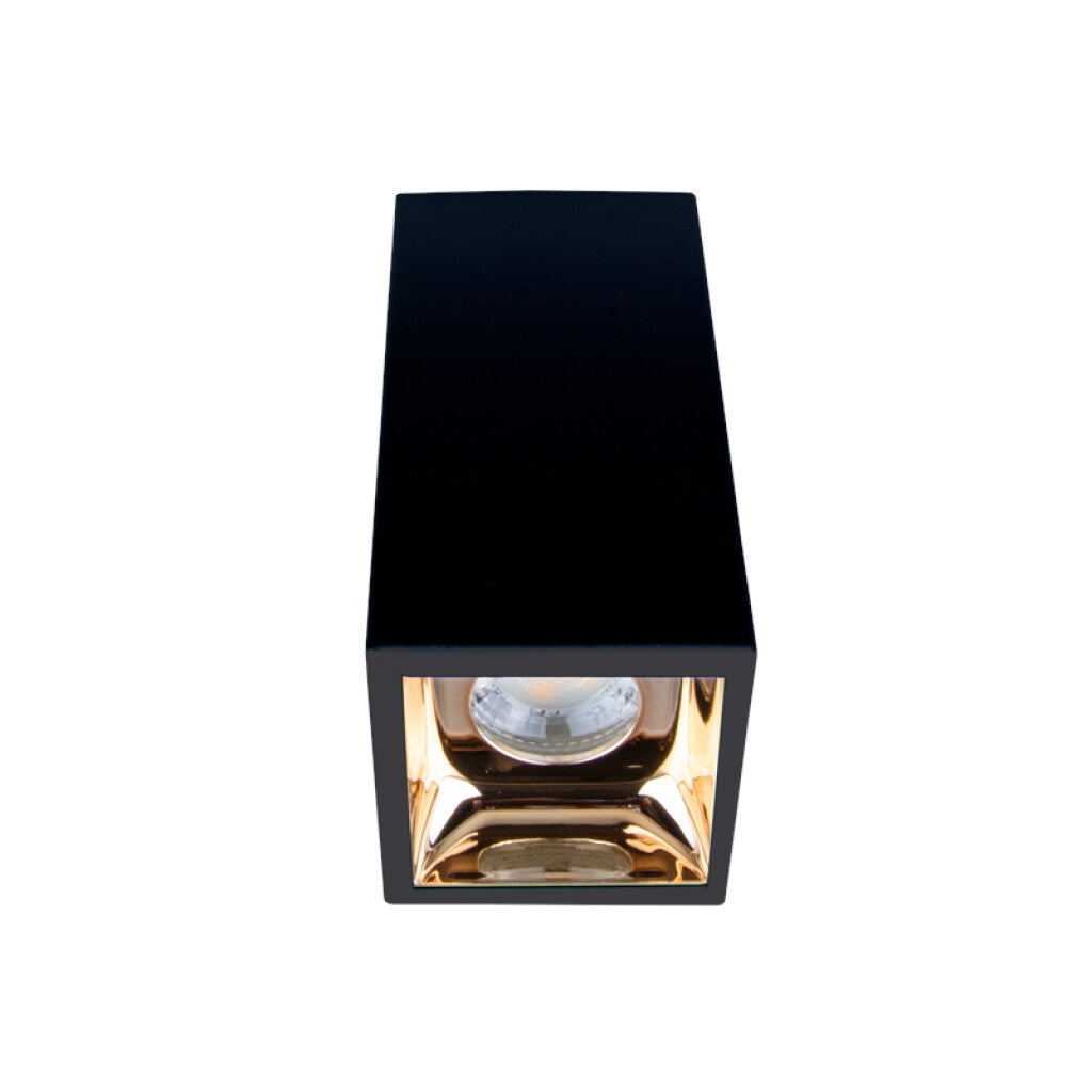 Aplique cuadrado REFLECTO 55 negro p/GU10 no inc. - MN0516