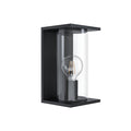 Aplique de pared negro difusor de vidrio E27 IP54 - EG0466