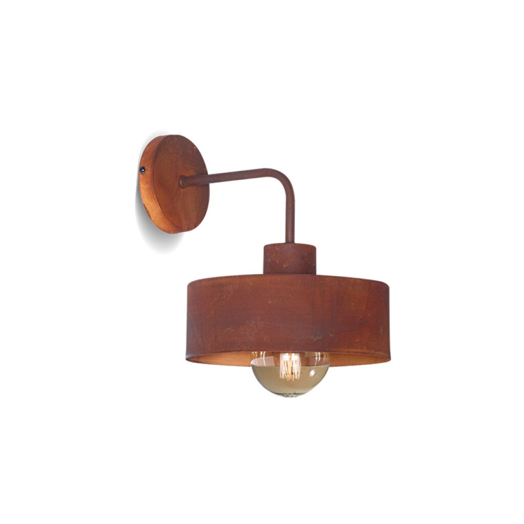 Aplique de pared tipo barral color óxido, 1xE27 - JU0228