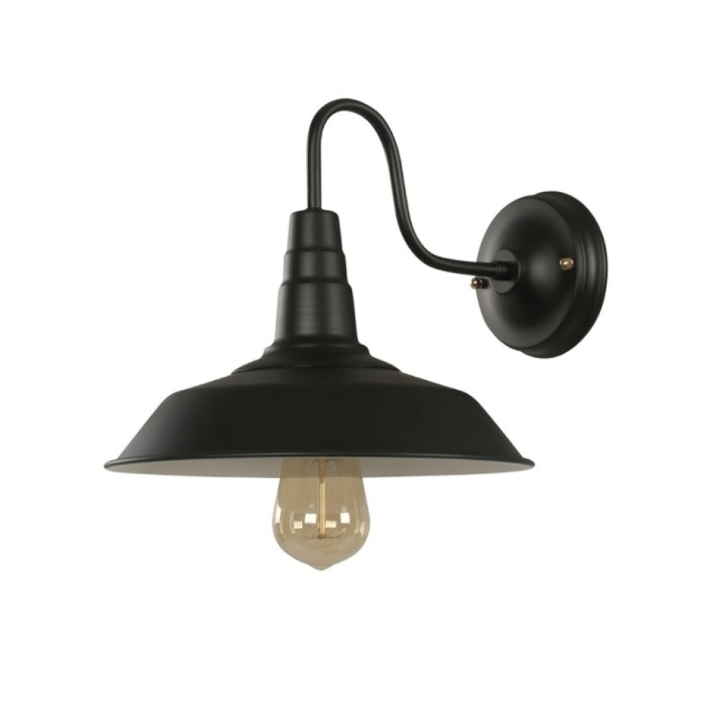 Aplique de pared vintage tipo campana, negro Ø26cm - ZV0954