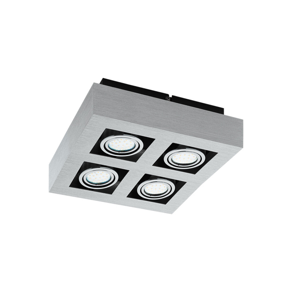 Aplique de techo cuadrado aluminio 4XGU10 LOKE 1 - EG3162