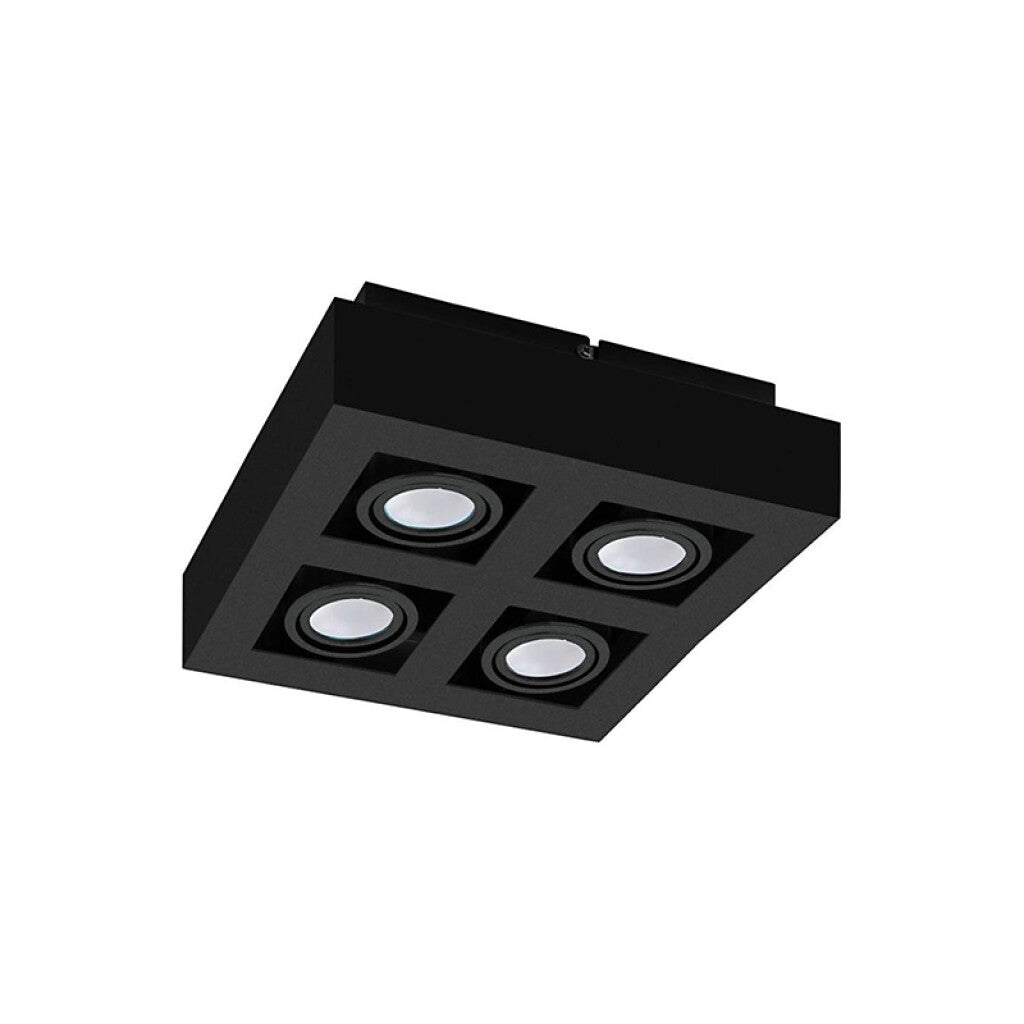 Aplique de techo cuadrado negro para 4xGU-10 - EG1246