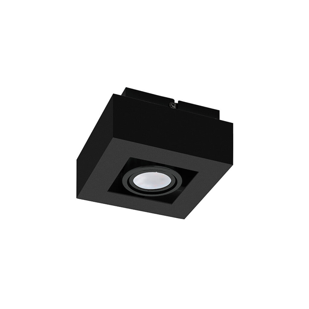 Aplique de techo cuadrado negro para GU-10 - EG1240