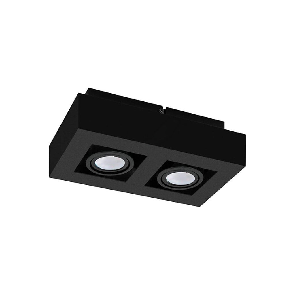 Aplique de techo rectangular negro para 2xGU-10 - EG1242