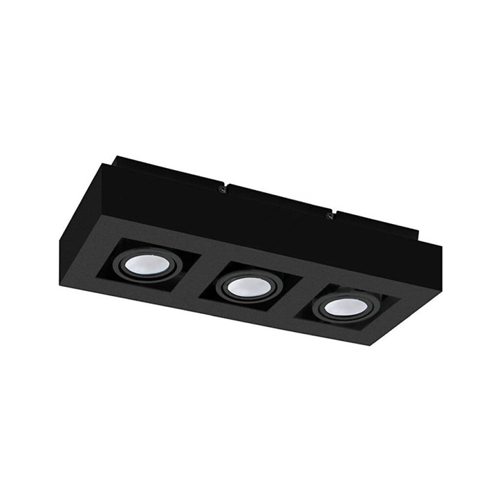 Aplique de techo rectangular negro para 3xGU-10 - EG1244