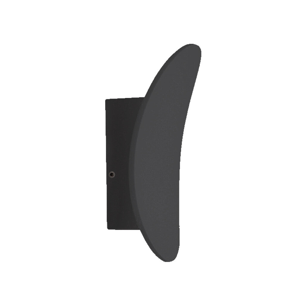 Aplique LED pared negro redondo 7W cálido IP65 - IX4568