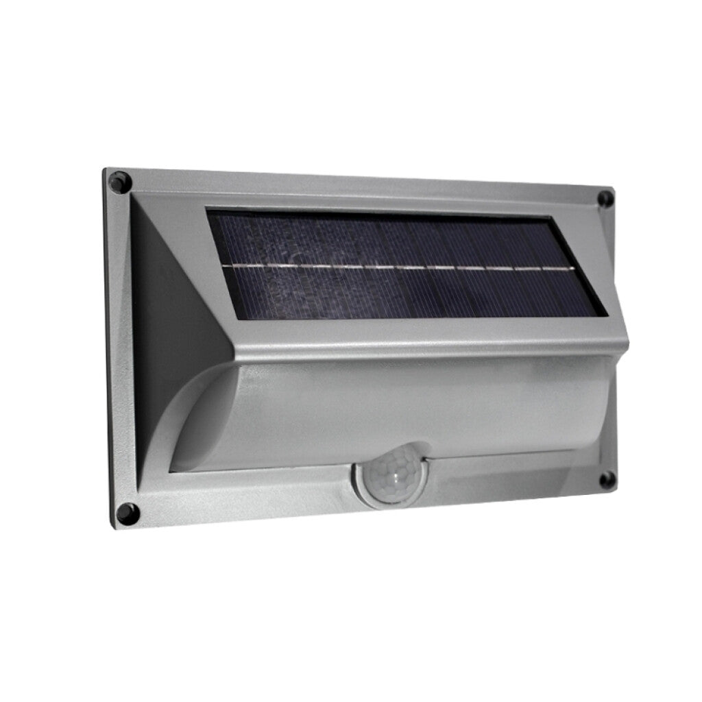Aplique LED solar +sensor mov. gris 600Lm cálida - IX3050