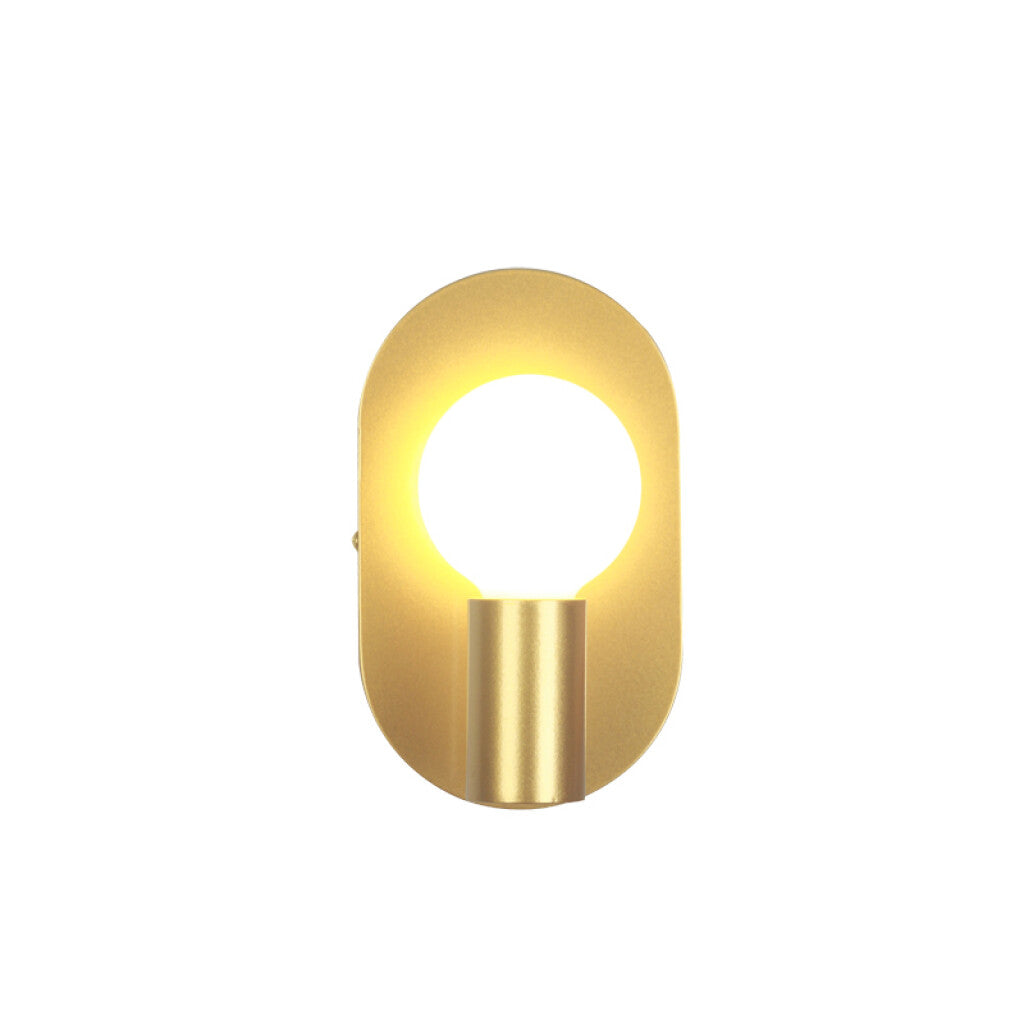 Aplique pared acero dorado globo vidrio opal E27 - IX9288