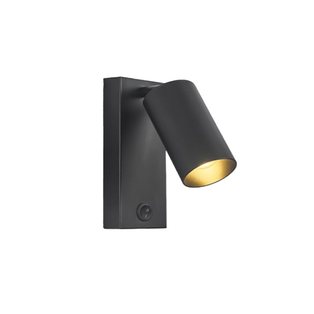 Aplique pared acero negro spot movil E27 IP20 - ZU0410
