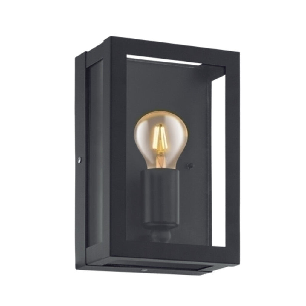Aplique pared negro c/vidrio 1XE27 IP44 ALAMONTE 1 - EG0470