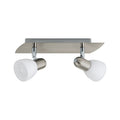 Aplique pared níquel 2xE14 pantalla vidrio opal - EG6178