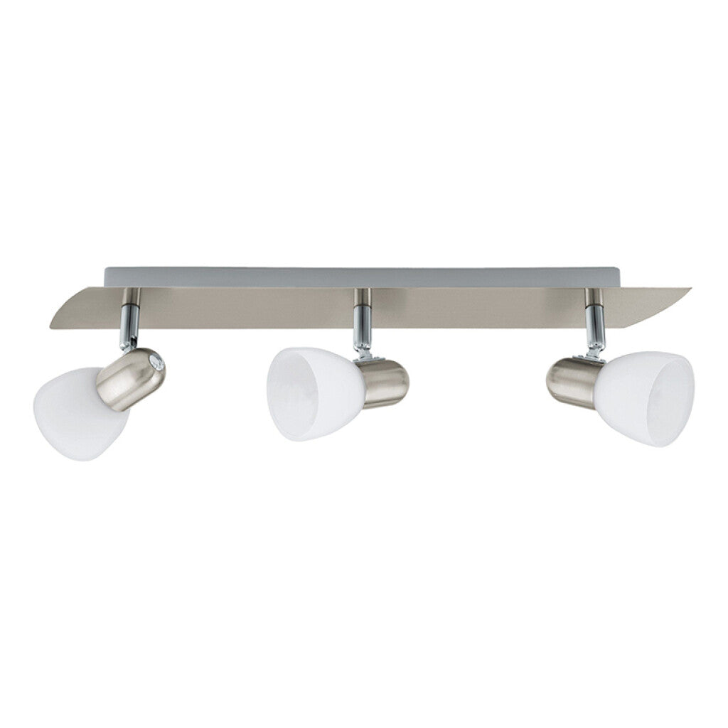 Aplique pared níquel 3xE14 pantalla vidrio opal - EG6179