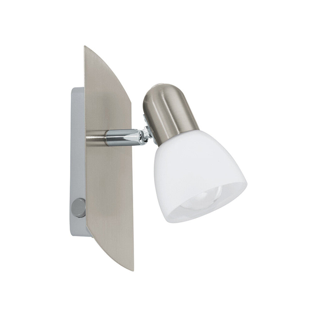Aplique pared níquel E14 pantalla vidrio opal - EG6176
