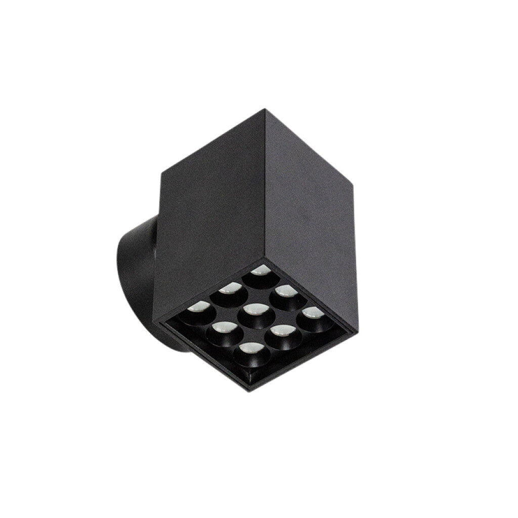 Aplique pared PRISMA ROMA SQUARE 9 negro 12W 3000K - MN0535