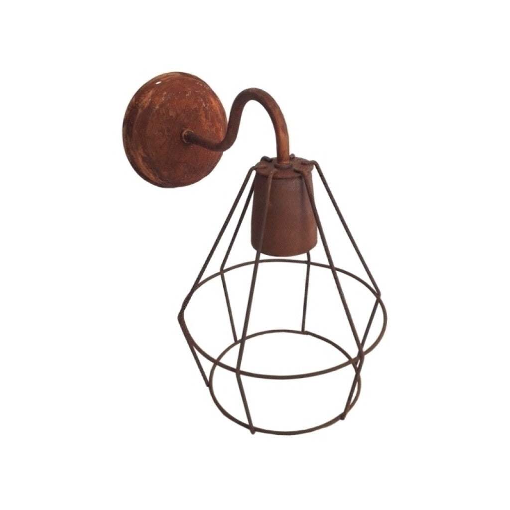 Aplique pared tipo jaula 1xE27 Ø17cm oxido - JU0222