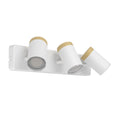 Aplique spot de pared acero blanco y madera 3xGU10 - EG6416