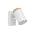 Aplique spot de pared acero blanco y madera GU10 - EG6414