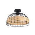 Aplique techo acero negro y ratán 1xE27 ANWICK - EG4073
