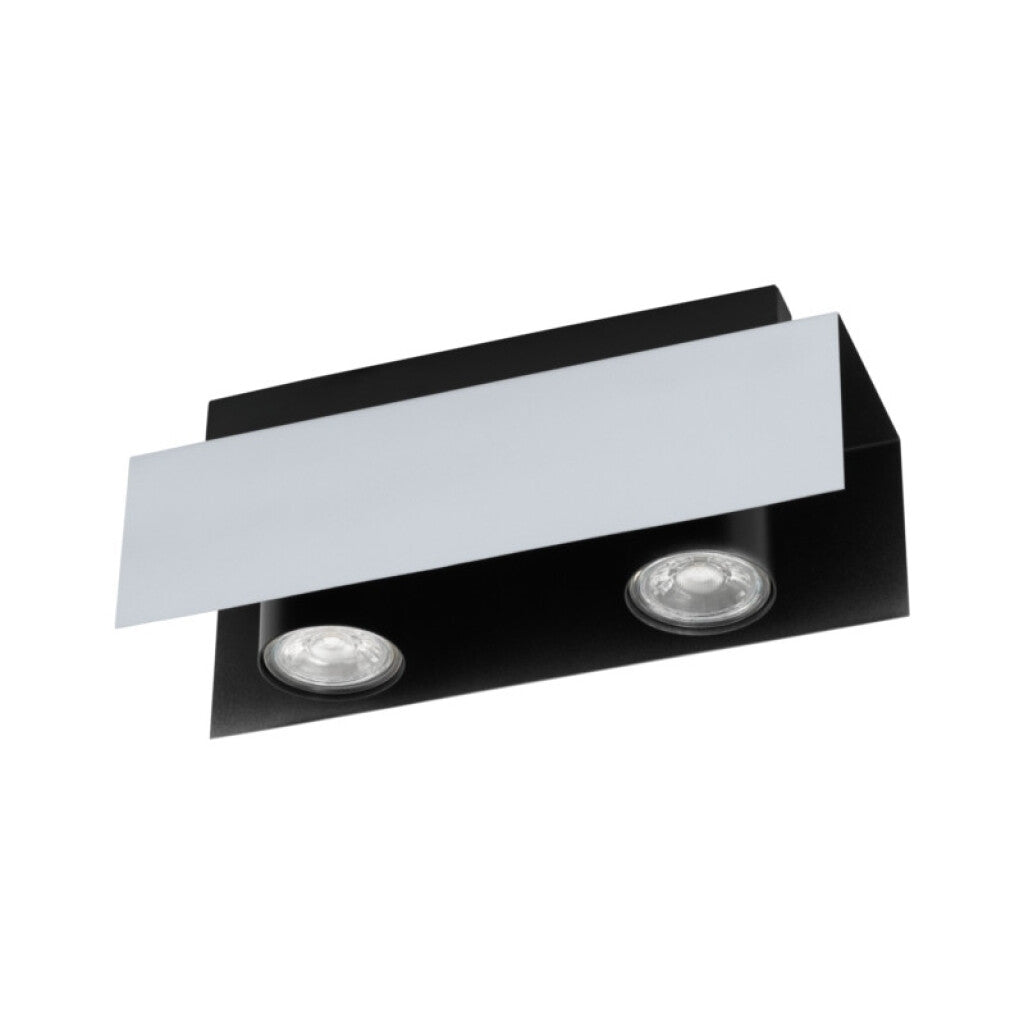 Aplique techo negro/blanco móvil 2XGU10 5W VISERBA - EG2112