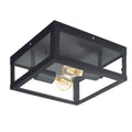Aplique techo negro c/vidrio 2XE27 IP44 ALAMONTE 1 - EG0472