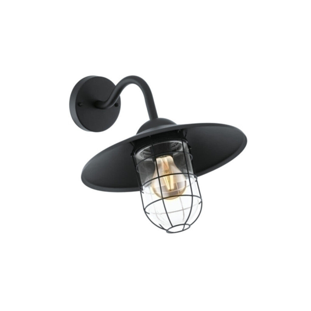 Aplique tipo campana negro/reja 1XE27 IP44 MELGOA - EG1144