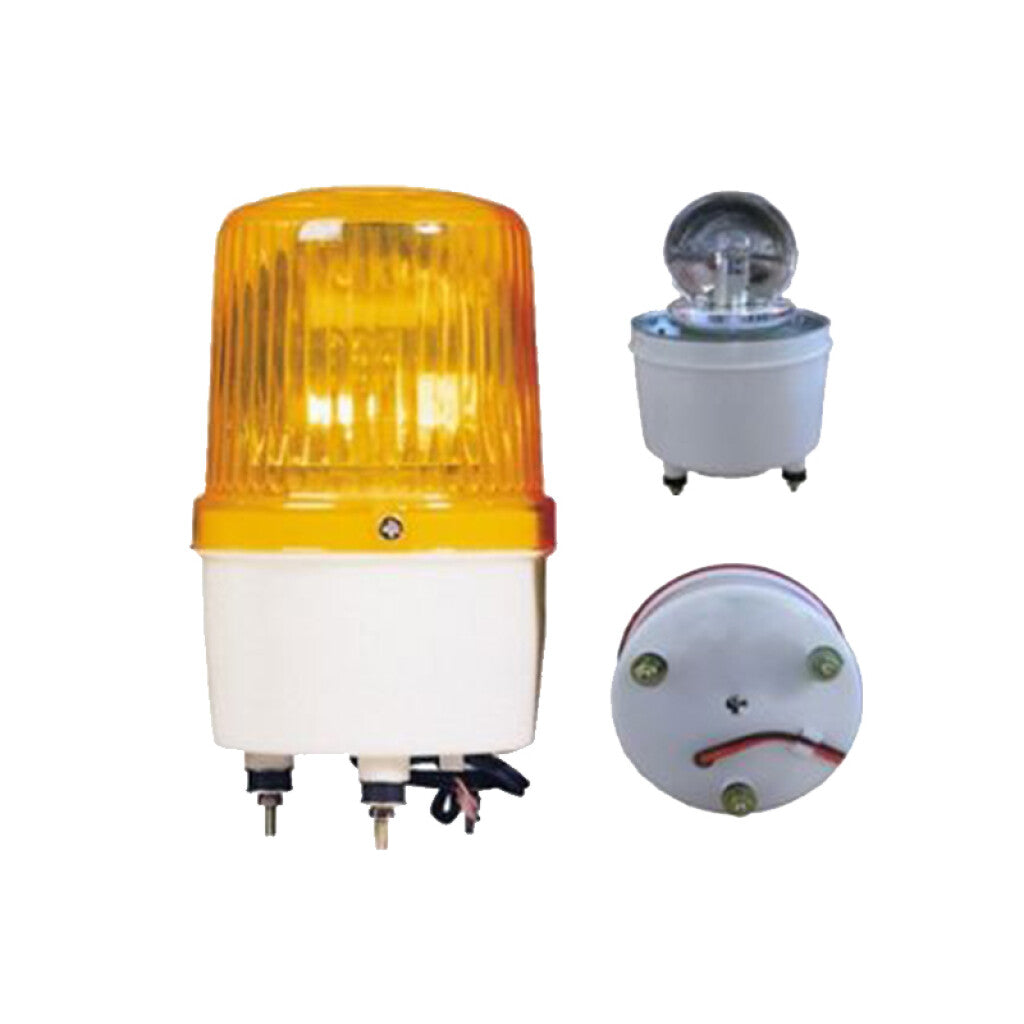 Baliza giratoria amar. c/ y s/ sonido 10x16cm-220V - CF4105