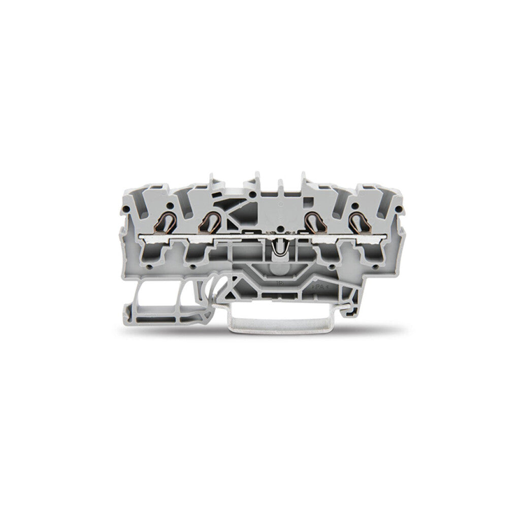 Borne de 4 bocas p/riel 2,5mm² gris - WG2701