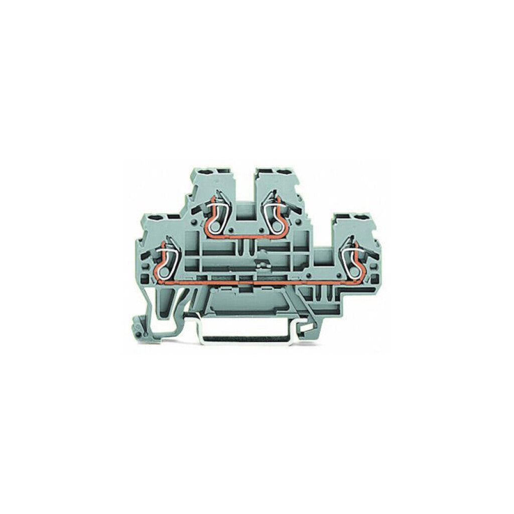 Borne de doble piso p/riel 2,5mm² gris - WG1502