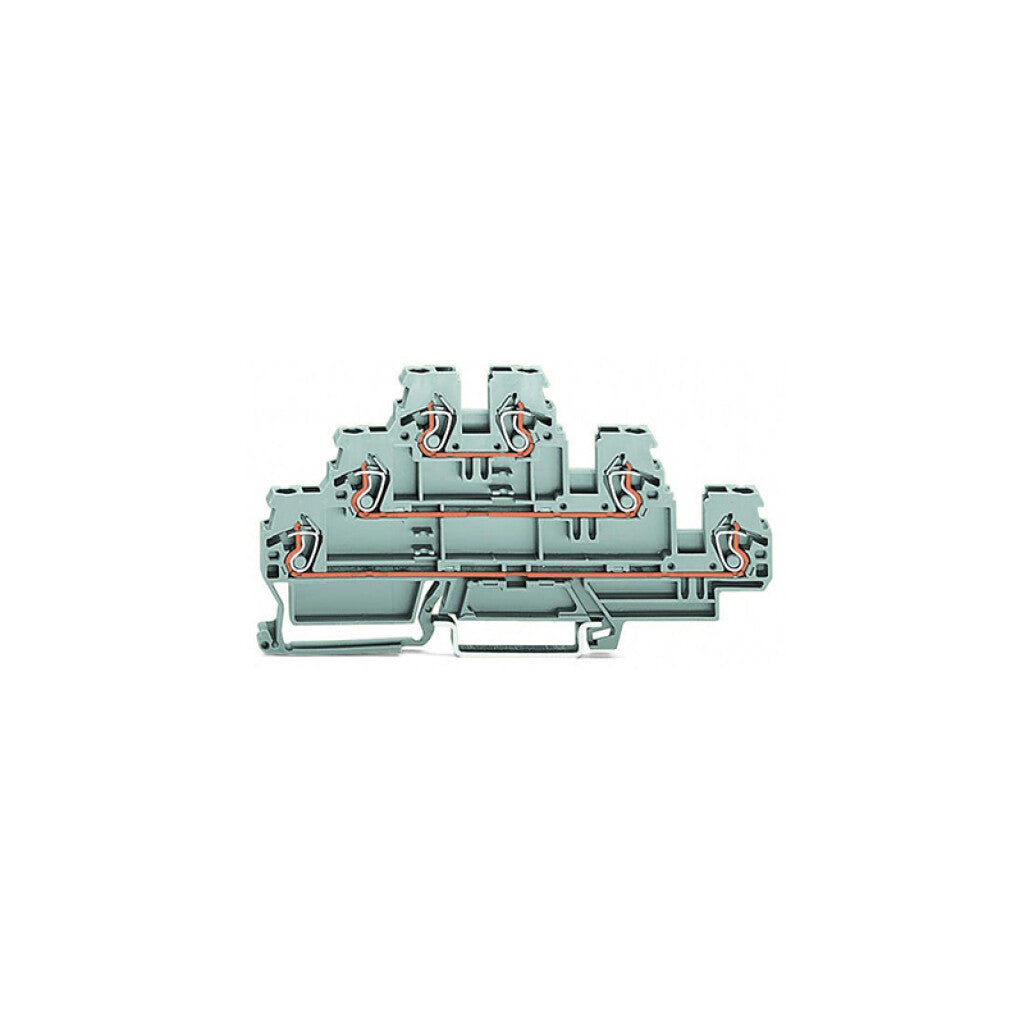 Borne de triple piso p/riel 2,5mm² gris - WG1501
