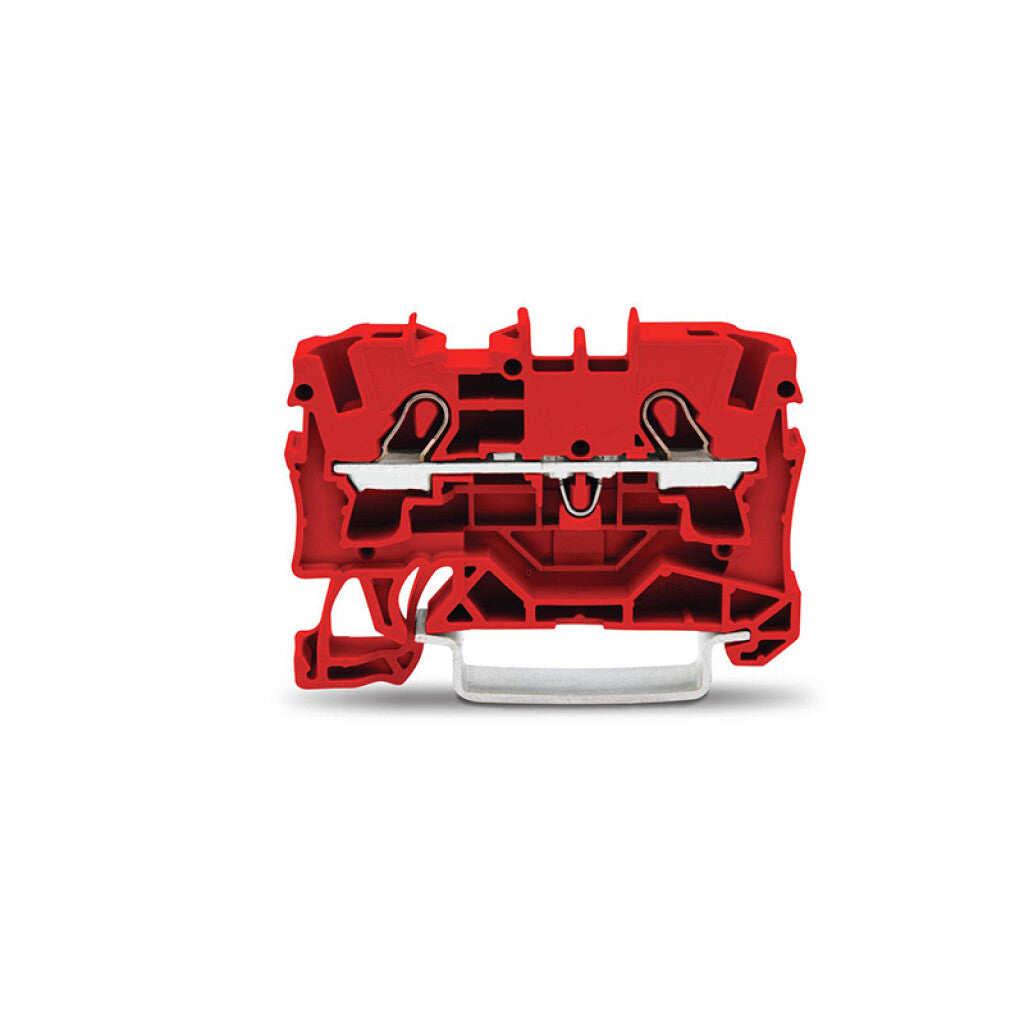 Borne p/riel aislado 4mm² rojo - WG0013