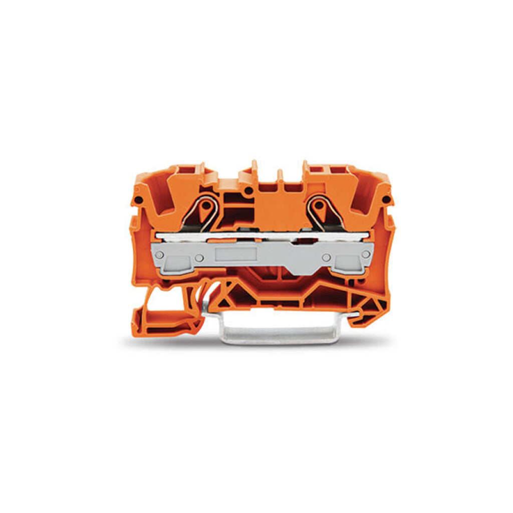 Borne p/riel aislado 6mm² naranja - WG0023