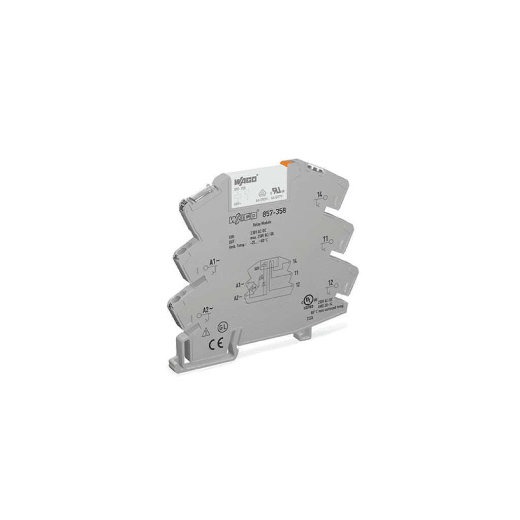 Borne relé de 230Vac/dc de riel 2,5mm² gris - WG2201