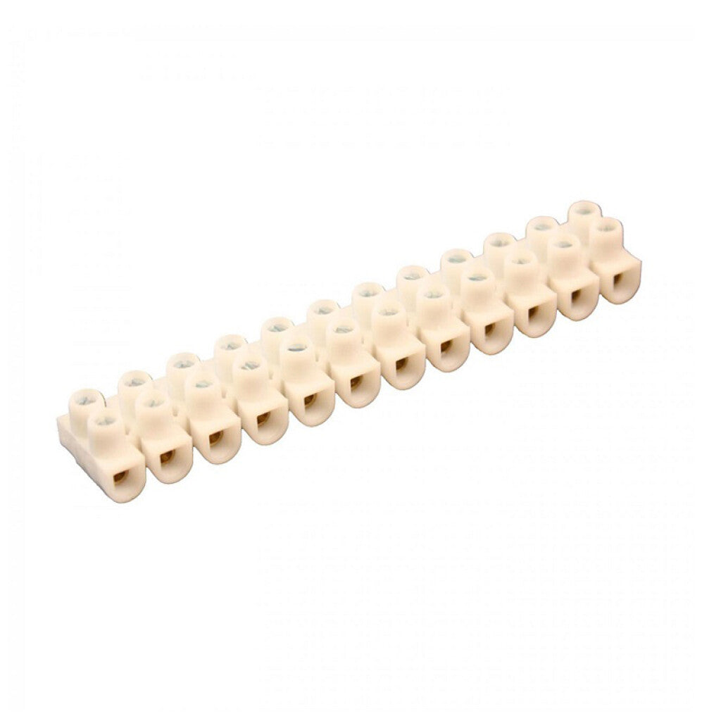 Bornera flexible 12 bornes 6mm2, color blanco - LF3241