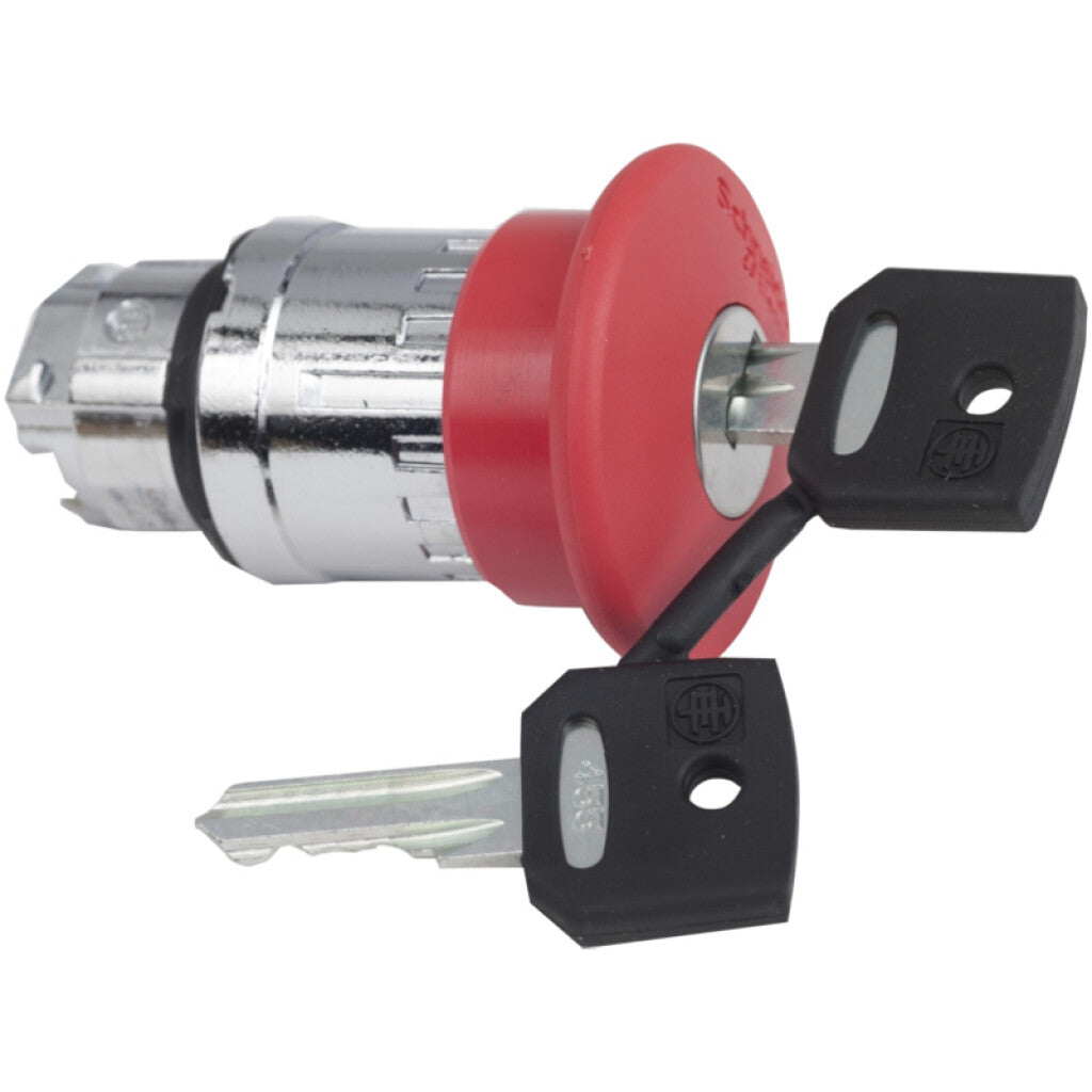Cabezal tipo hongo rojo ø40mm retención c/llave - TL5420