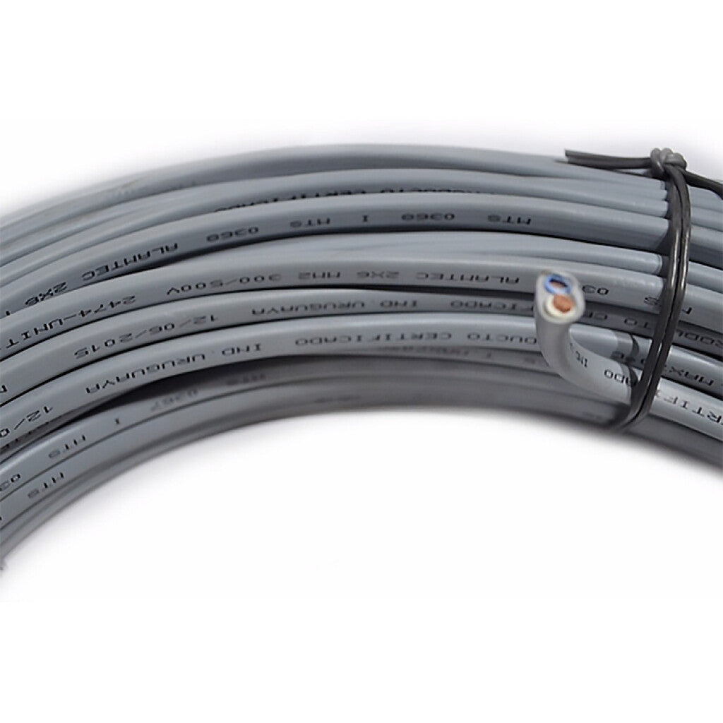 Cable bajo plástico gris 2x6mm² - rollo de 30 mts. - N04310R30