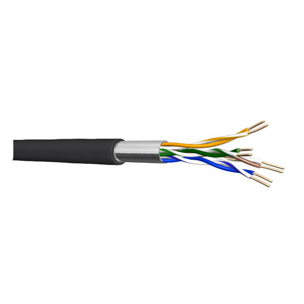 Cable datos FTP CM 5e 4P c/pantalla negro exterior - PS9008