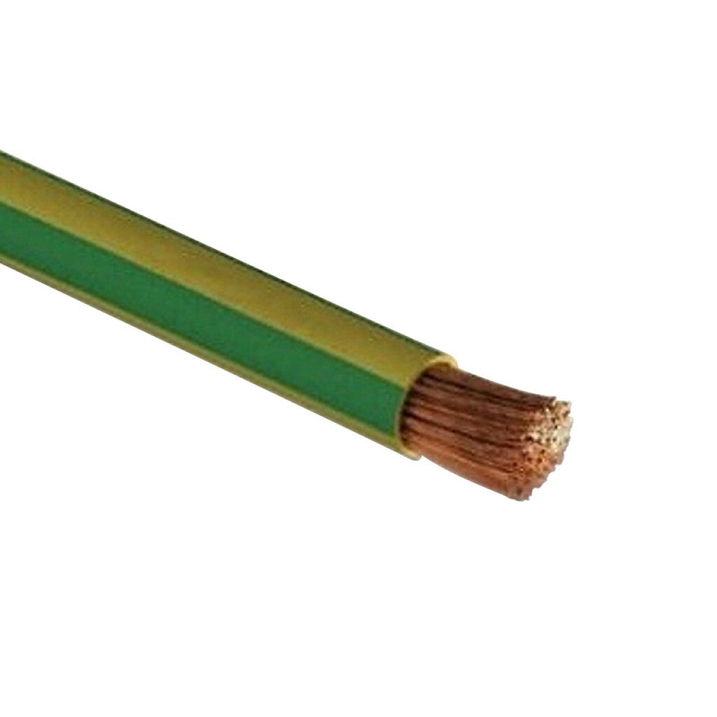 Cable de cobre flexible 6,00 mm² am/ver-Rollo 100m - N03053
