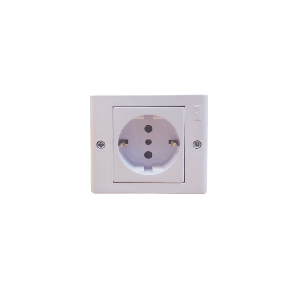 Caja 2 mód c/tomacorriente schuko blanco puro Sica - SK3491