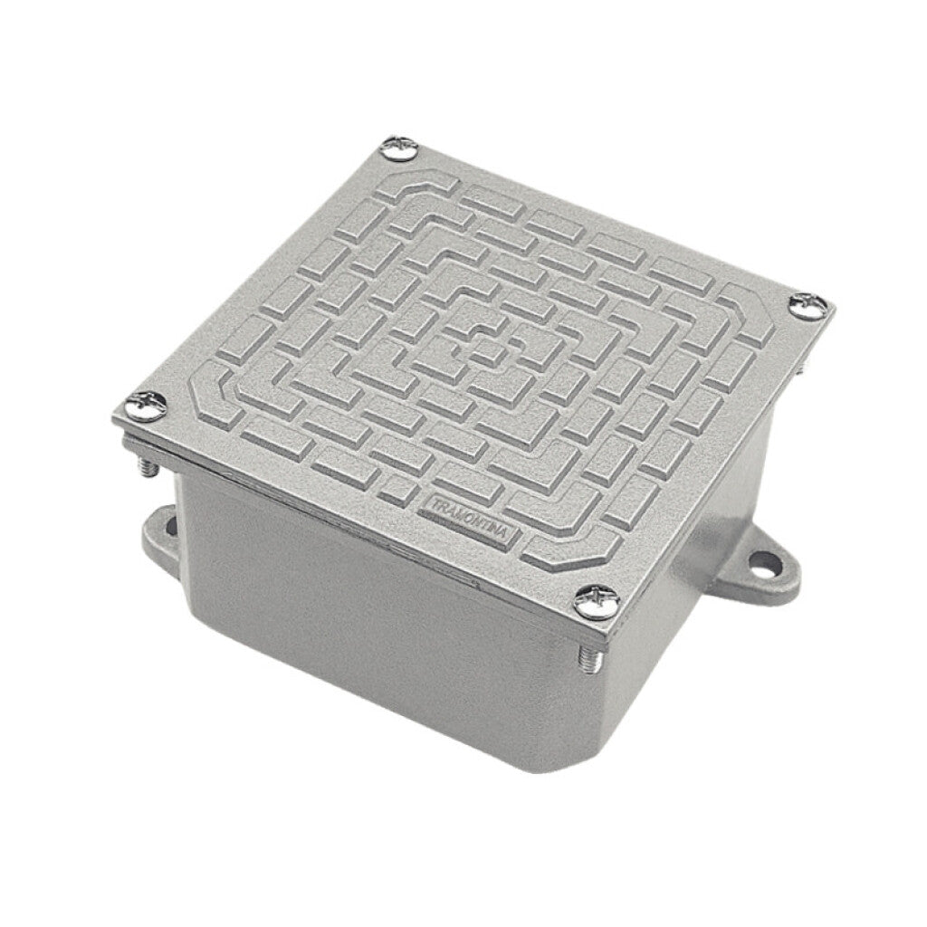 Caja de piso ciega con tapa 100 x 100 x 60mm -TRAMONTINA - TE9502